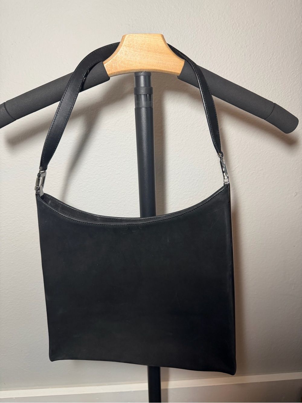 Salvatore Ferragamo Black Suede Shoulder Bag